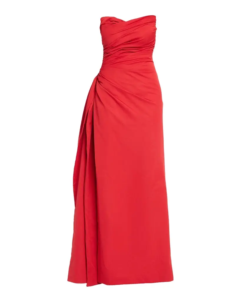As It May Tiphanie Strapless Draped Faille Gown