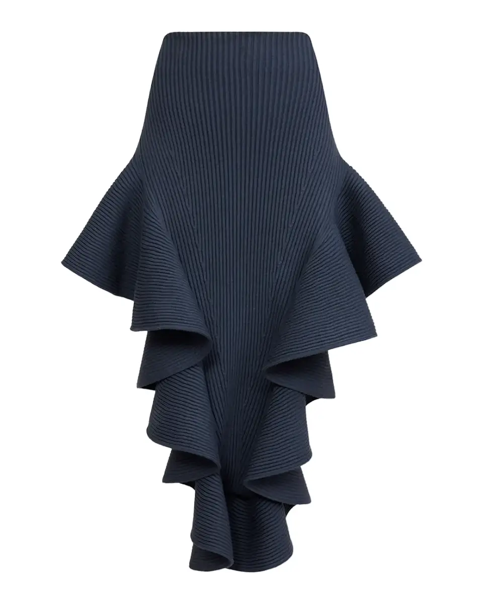 Alaïa Ruffle Pointed Sculpted Midi Skirt | Thumbnail 2
