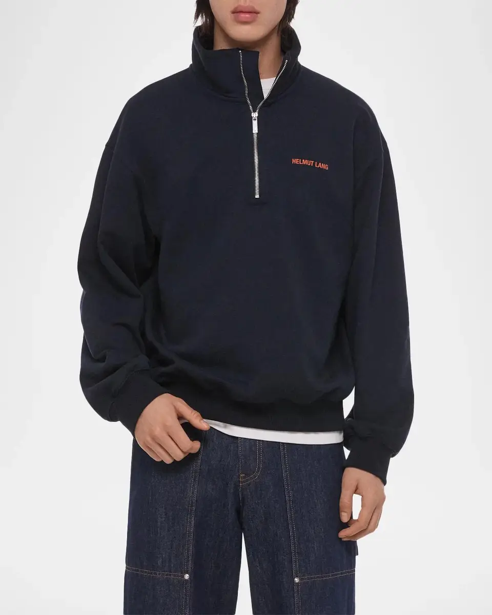 Helmut Lang Men's Logo Cotton Sweatshirt | Thumbnail 4 Helmut Lang Men's Logo Cotton Sweatshirt | Thumbnail 4