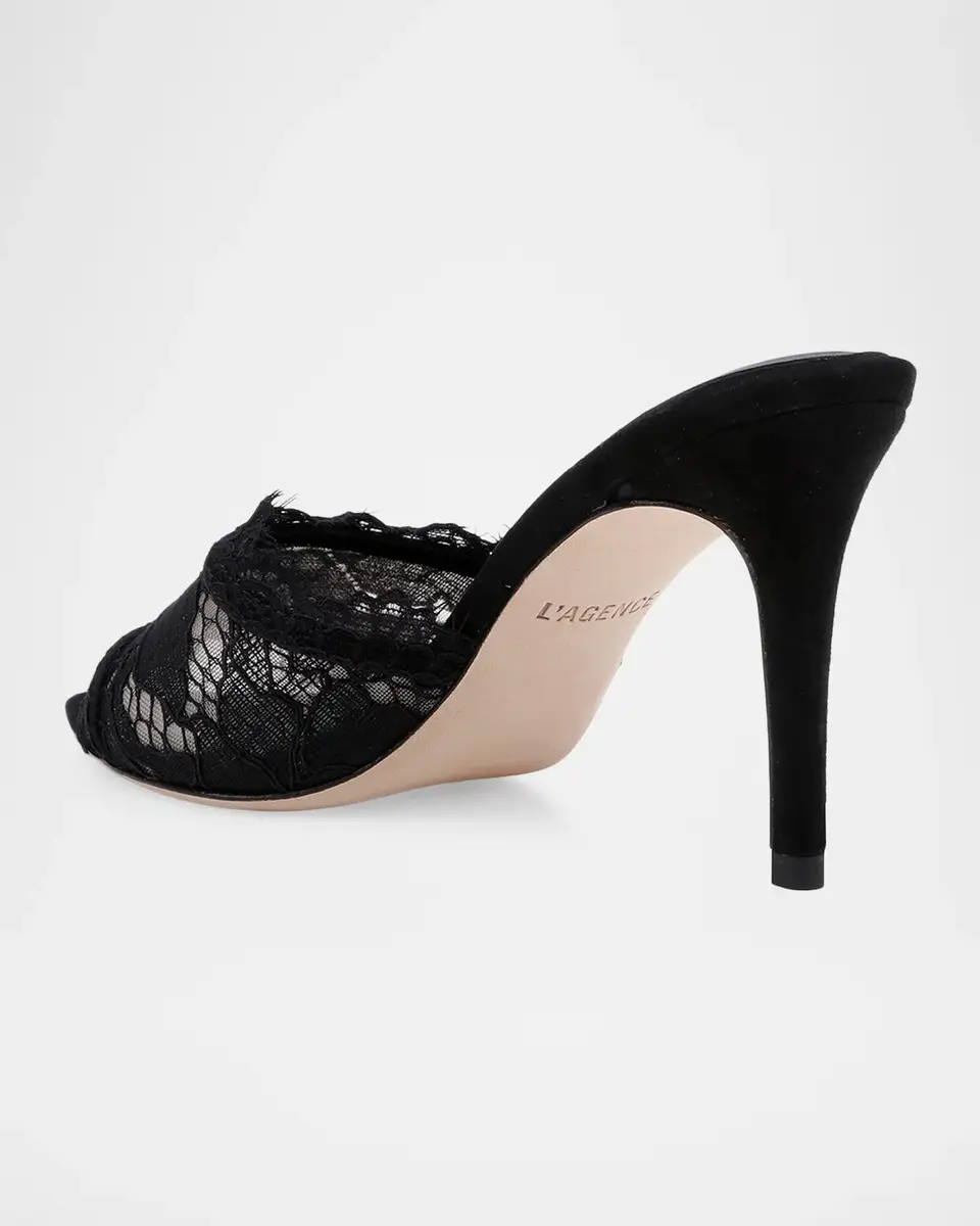 L'Agence 85mm Penn Lace Mules | Thumbnail 3