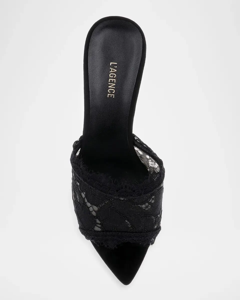 L'Agence 85mm Penn Lace Mules | Thumbnail 4