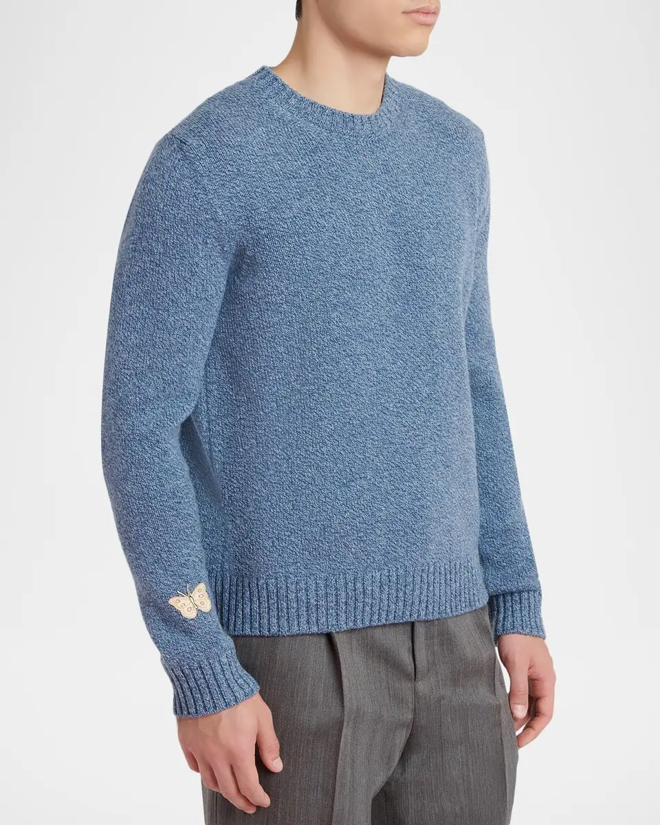 Valentino Garavani Men's Butterfly Wool Sweater | Thumbnail 4 Valentino Garavani Men's Butterfly Wool Sweater | Thumbnail 4