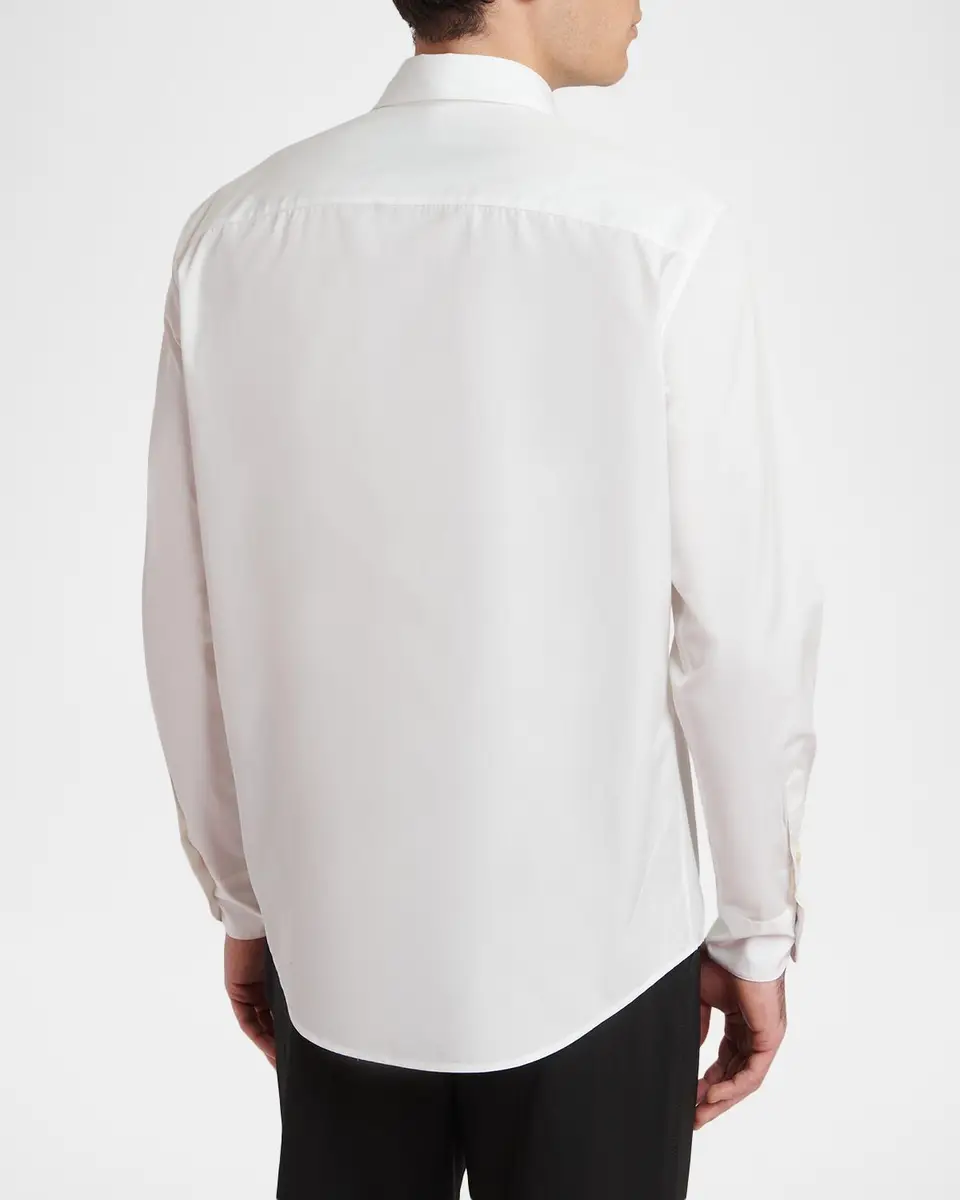 Valentino Garavani Men's Cotton Butterfly-Embroidered Pocket Sport Shirt | Thumbnail 3