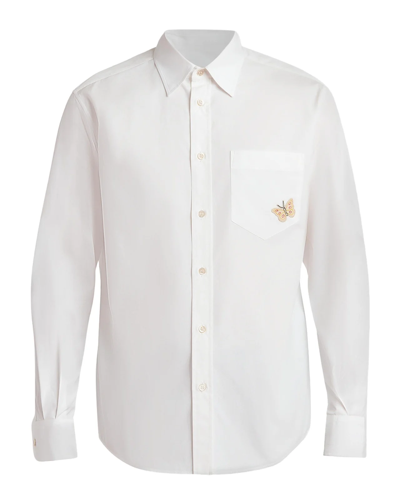 Valentino Garavani Men's Cotton Butterfly-Embroidered Pocket Sport Shirt