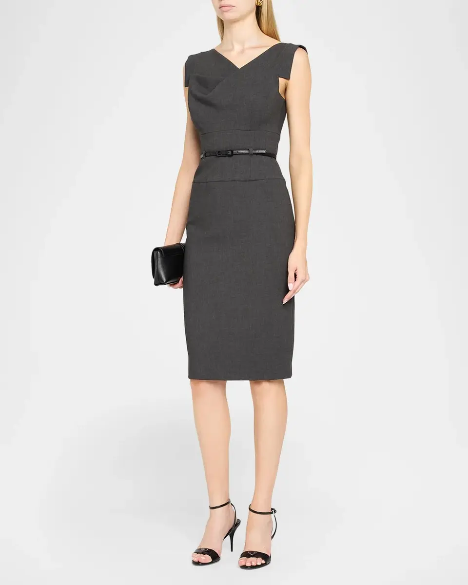 BLACK HALO Jackie O Belted Sheath Dress | Thumbnail 4 BLACK HALO Jackie O Belted Sheath Dress | Thumbnail 4