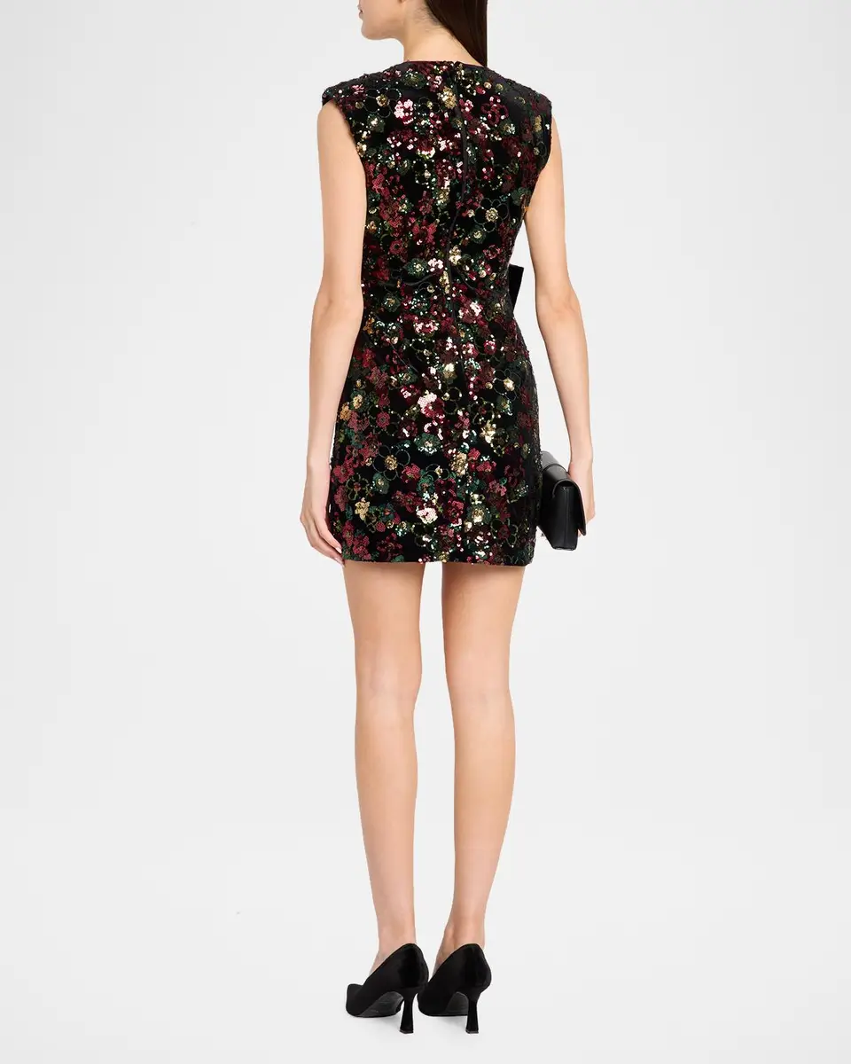 Ramy Brook Kimberly Plunging Floral Sequin Mini Dress | Thumbnail 3 Ramy Brook Kimberly Plunging Floral Sequin Mini Dress | Thumbnail 3