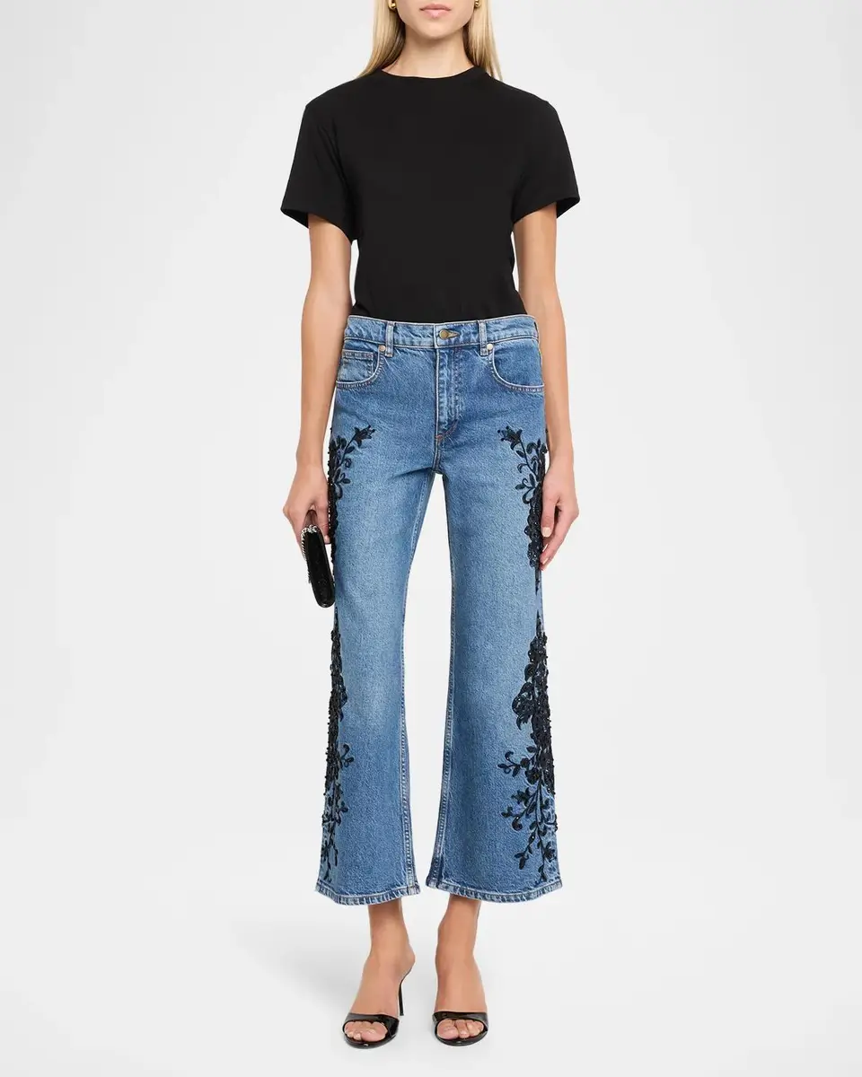 Ramy Brook Lea Beaded High-Rise Wide-Leg Crop Jeans | Thumbnail 2 Ramy Brook Lea Beaded High-Rise Wide-Leg Crop Jeans | Thumbnail 2