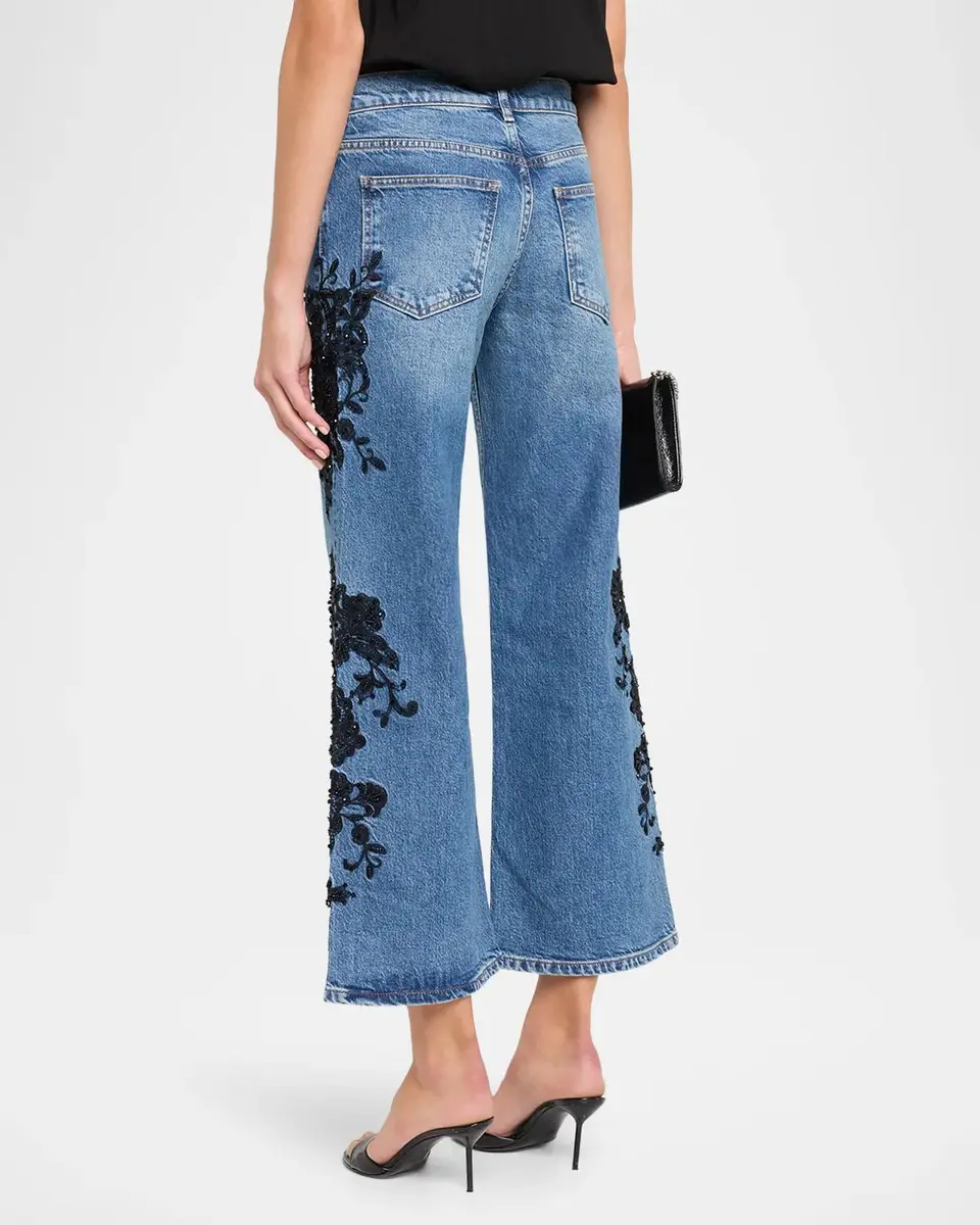 Ramy Brook Lea Beaded High-Rise Wide-Leg Crop Jeans | Thumbnail 3 Ramy Brook Lea Beaded High-Rise Wide-Leg Crop Jeans | Thumbnail 3