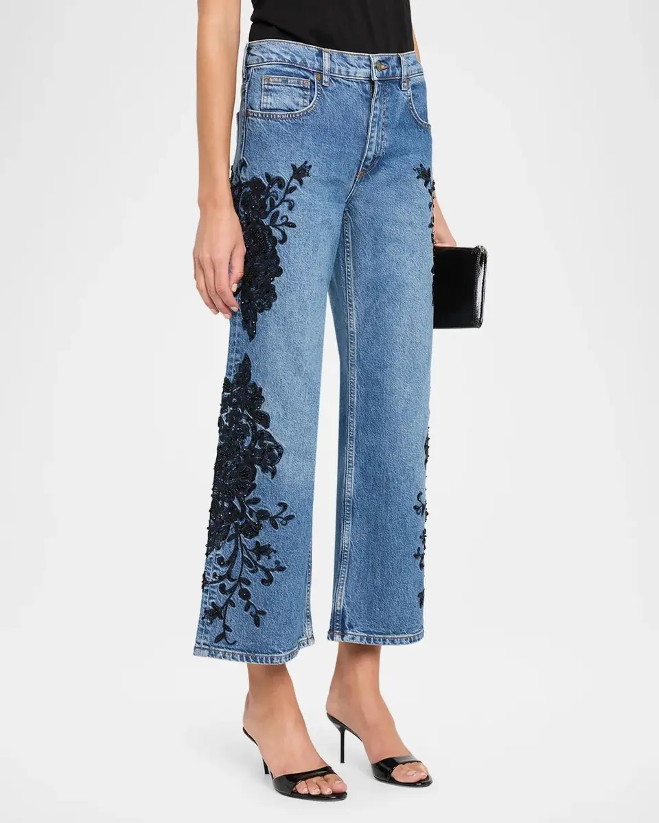 Ramy Brook Lea Beaded High-Rise Wide-Leg Crop Jeans | Thumbnail 4 Ramy Brook Lea Beaded High-Rise Wide-Leg Crop Jeans | Thumbnail 4