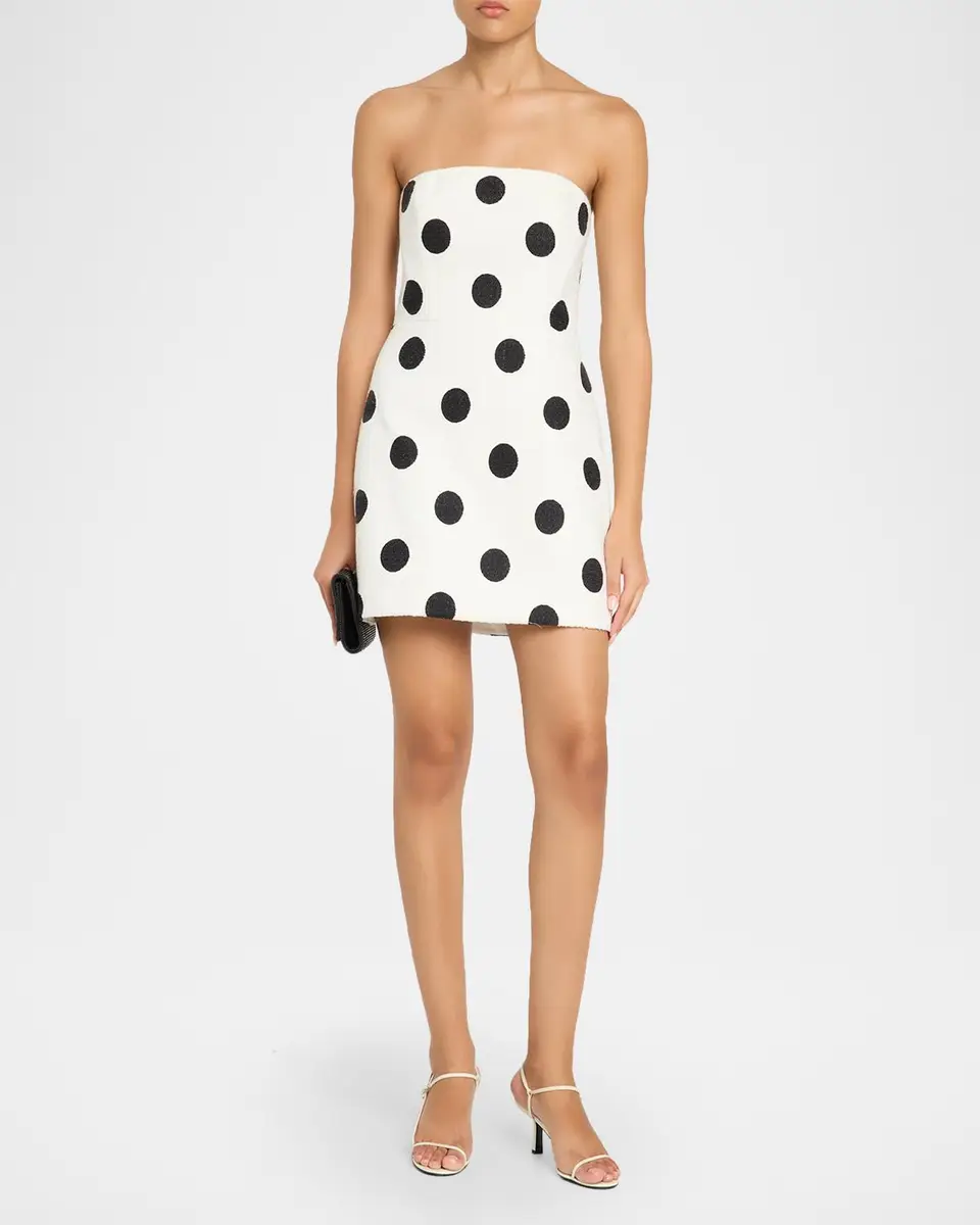 As It May Yvette Strapless Polka Dot Tweed Mini Dress | Thumbnail 2 As It May Yvette Strapless Polka Dot Tweed Mini Dress | Thumbnail 2