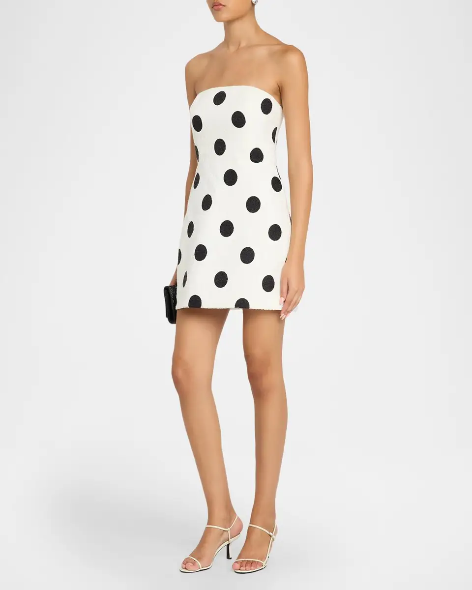 As It May Yvette Strapless Polka Dot Tweed Mini Dress | Thumbnail 4 As It May Yvette Strapless Polka Dot Tweed Mini Dress | Thumbnail 4