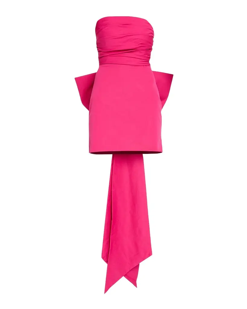 As It May Zelie Strapless Bow-Back Faille Mini Dress