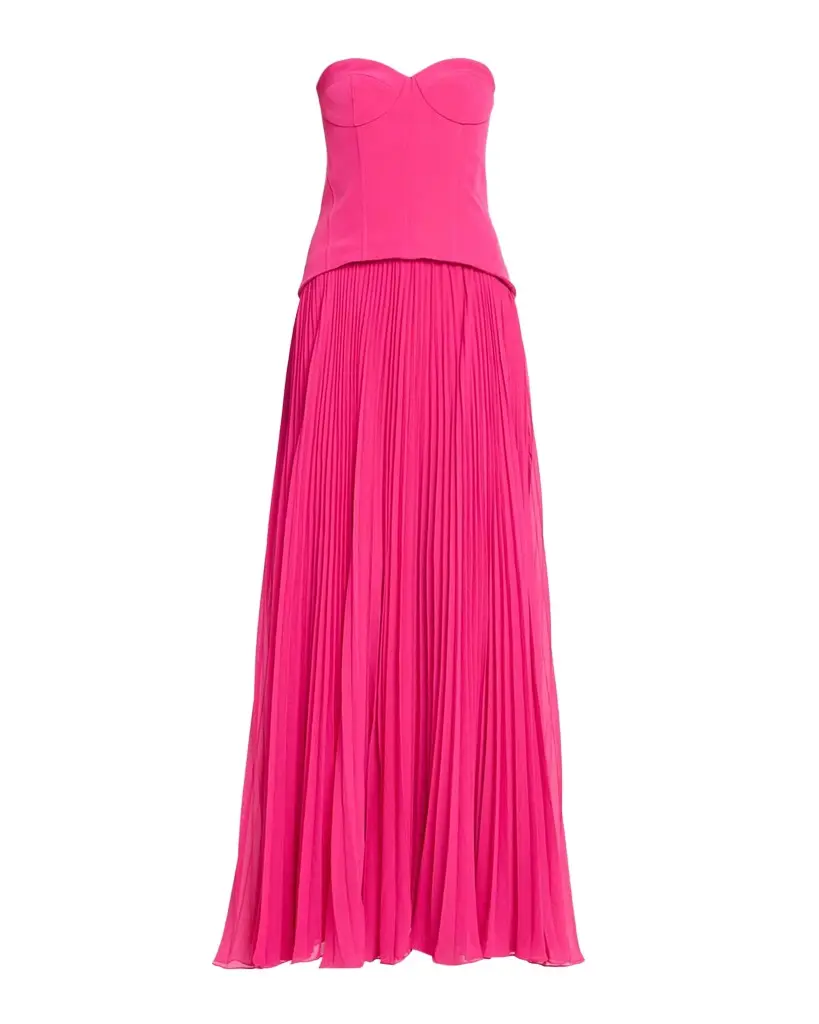 Odette Strapless Crepe & Pleated Chiffon Gown