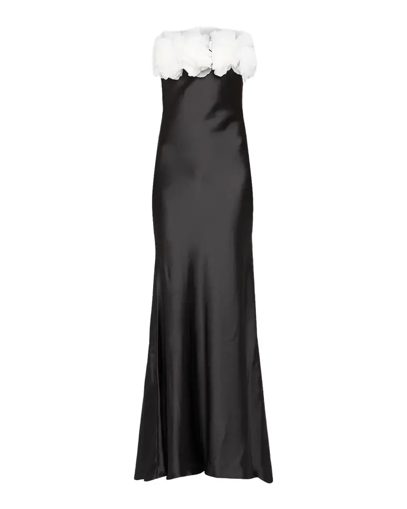 As It May Elea Rose Strapless Floral Applique Gown