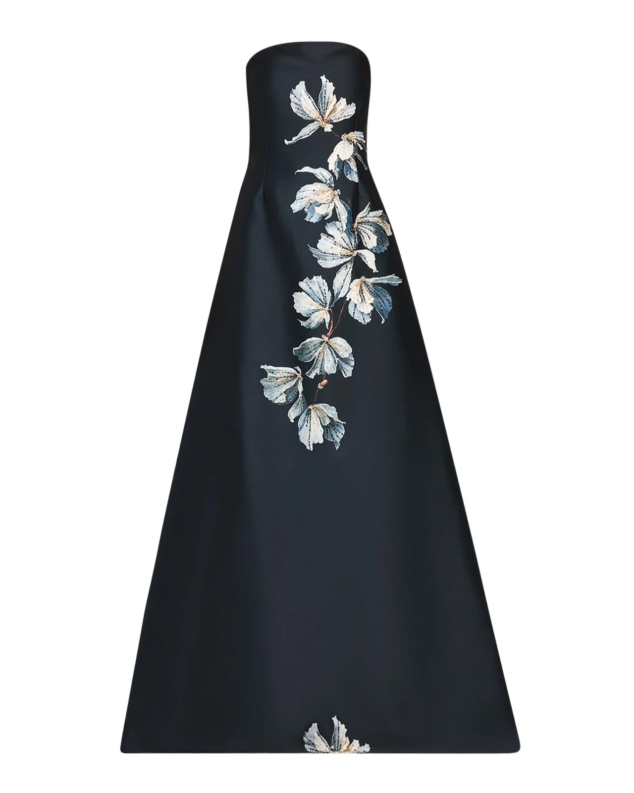 Beaded Floral Mikado A-Line Gown Beaded Floral Mikado A-Line Gown