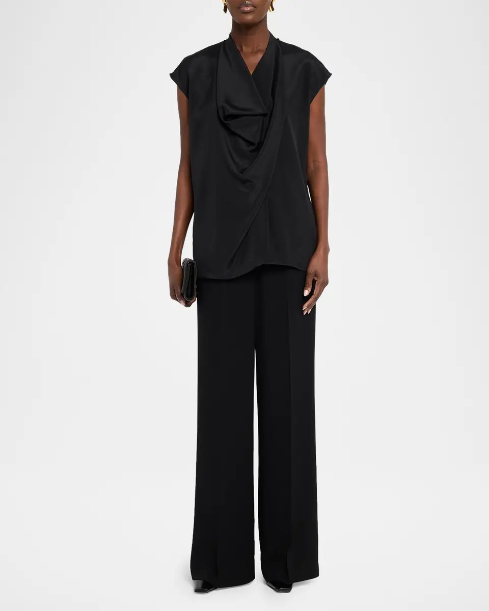 Lafayette 148 New York Cap-Sleeve Cowl-Neck Blouse | Thumbnail 2 Lafayette 148 New York Cap-Sleeve Cowl-Neck Blouse | Thumbnail 2