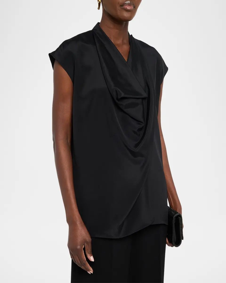 Lafayette 148 New York Cap-Sleeve Cowl-Neck Blouse | Thumbnail 4 Lafayette 148 New York Cap-Sleeve Cowl-Neck Blouse | Thumbnail 4
