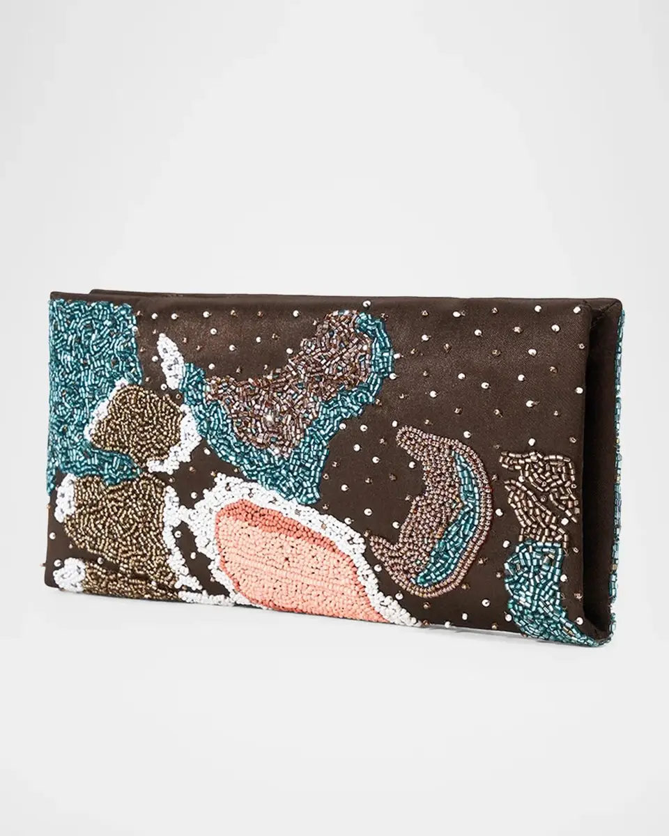 Staud Muse Beaded Satin Clutch Bag | Thumbnail 3