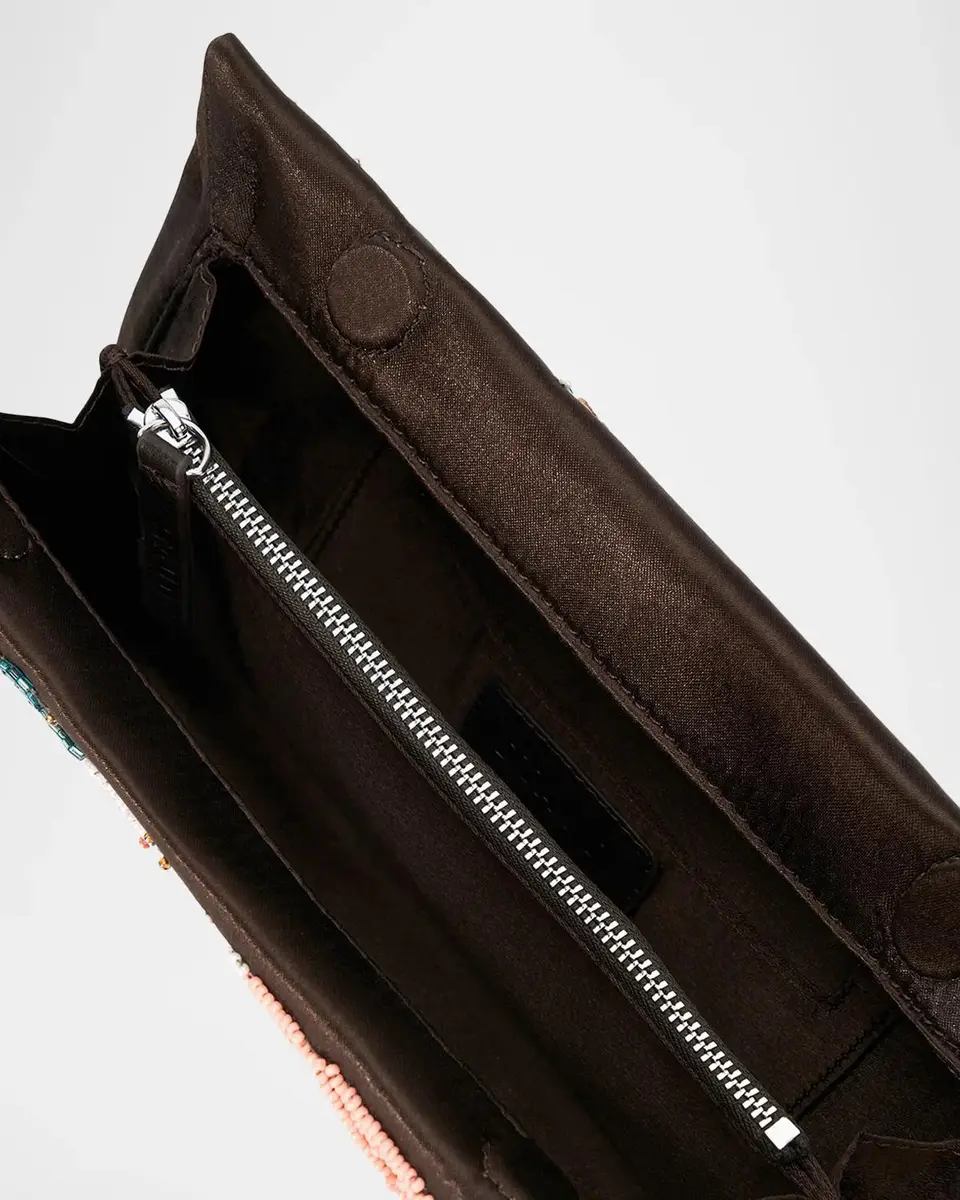 Staud Muse Beaded Satin Clutch Bag | Thumbnail 4