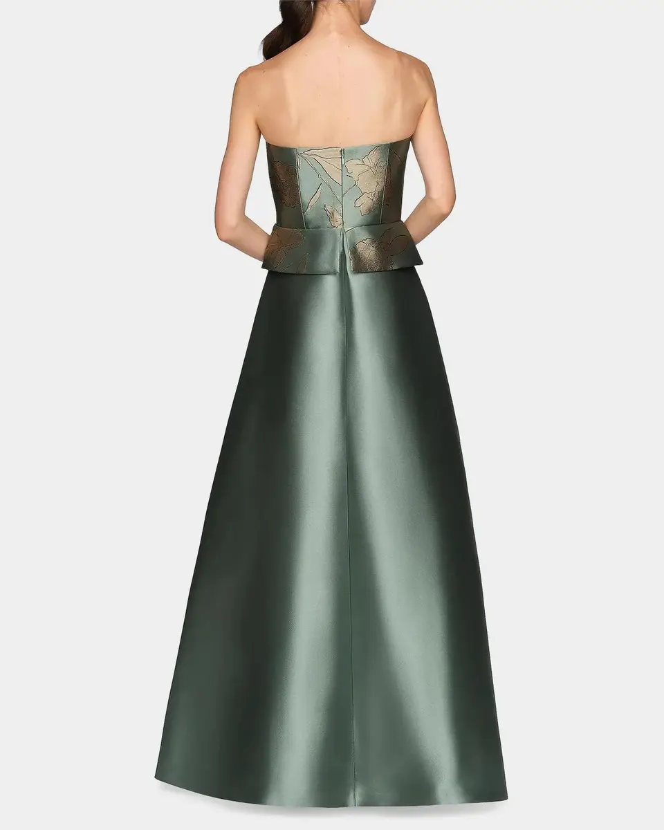 Kay Unger New York Sheryl Mikado Floral A-Line Gown | Thumbnail 3