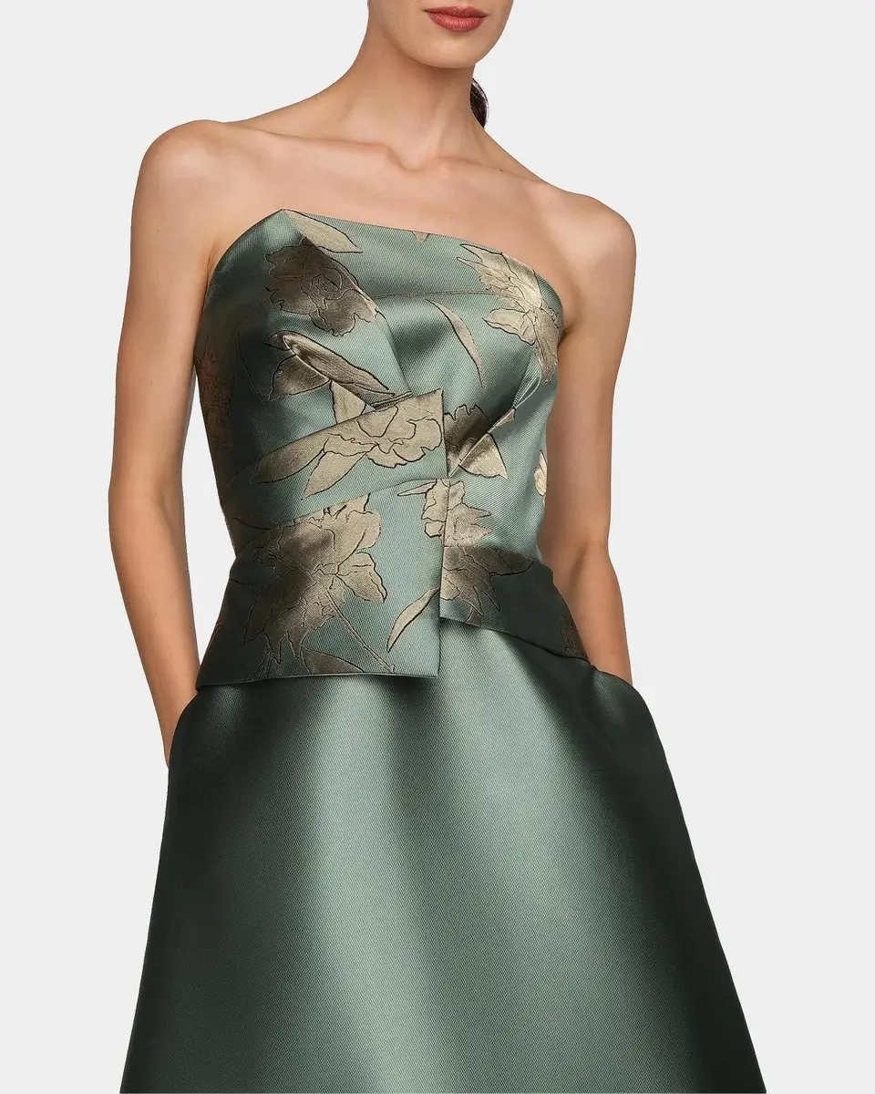 Kay Unger New York Sheryl Mikado Floral A-Line Gown | Thumbnail 5