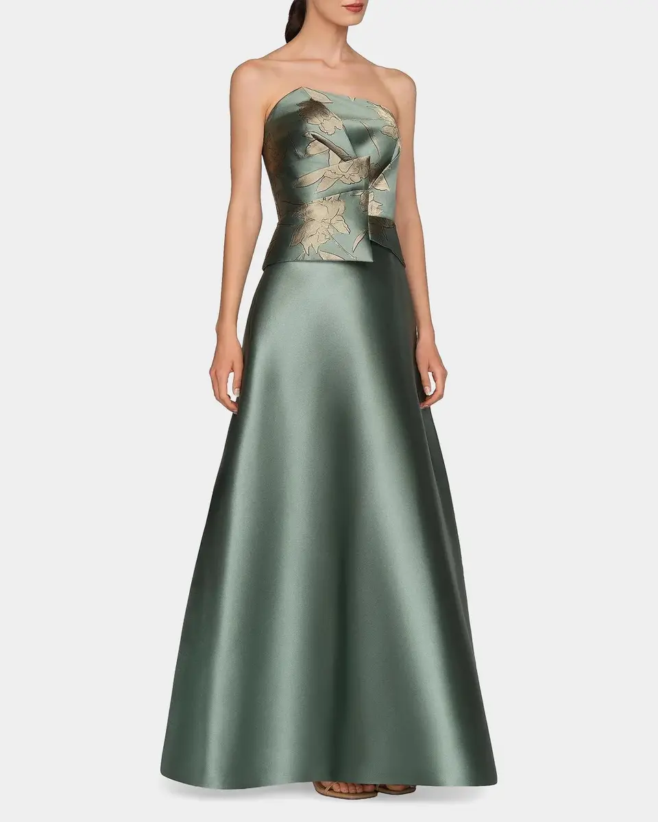 Kay Unger New York Sheryl Mikado Floral A-Line Gown | Thumbnail 6