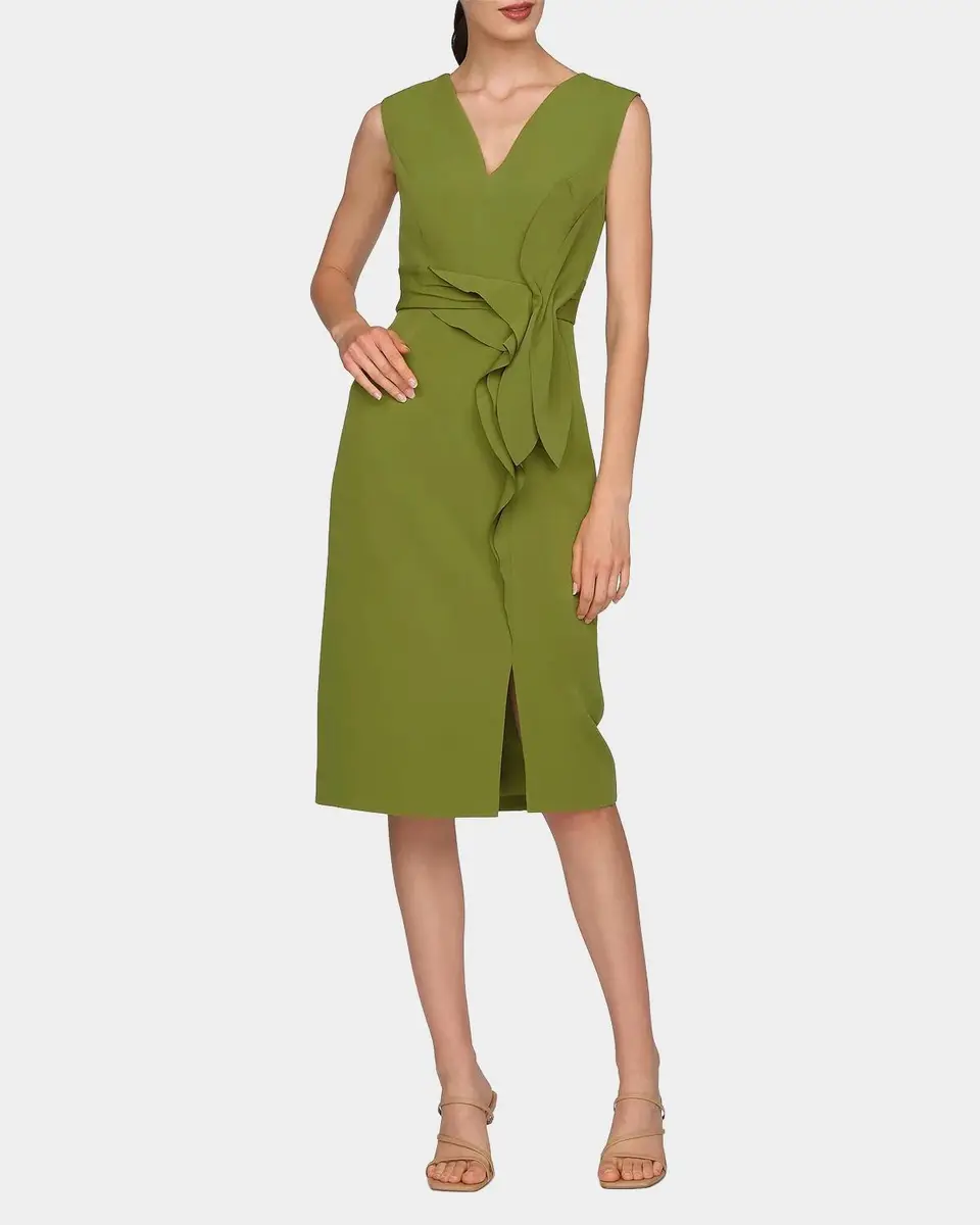 Kay Unger New York Maya Ruffle Midi Dress | Thumbnail 2