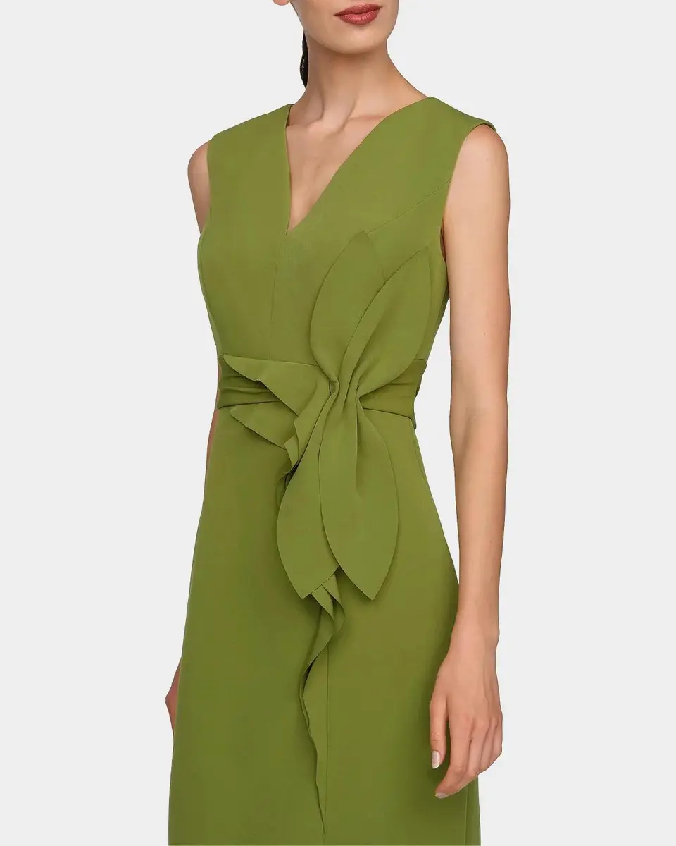 Kay Unger New York Maya Ruffle Midi Dress | Thumbnail 5
