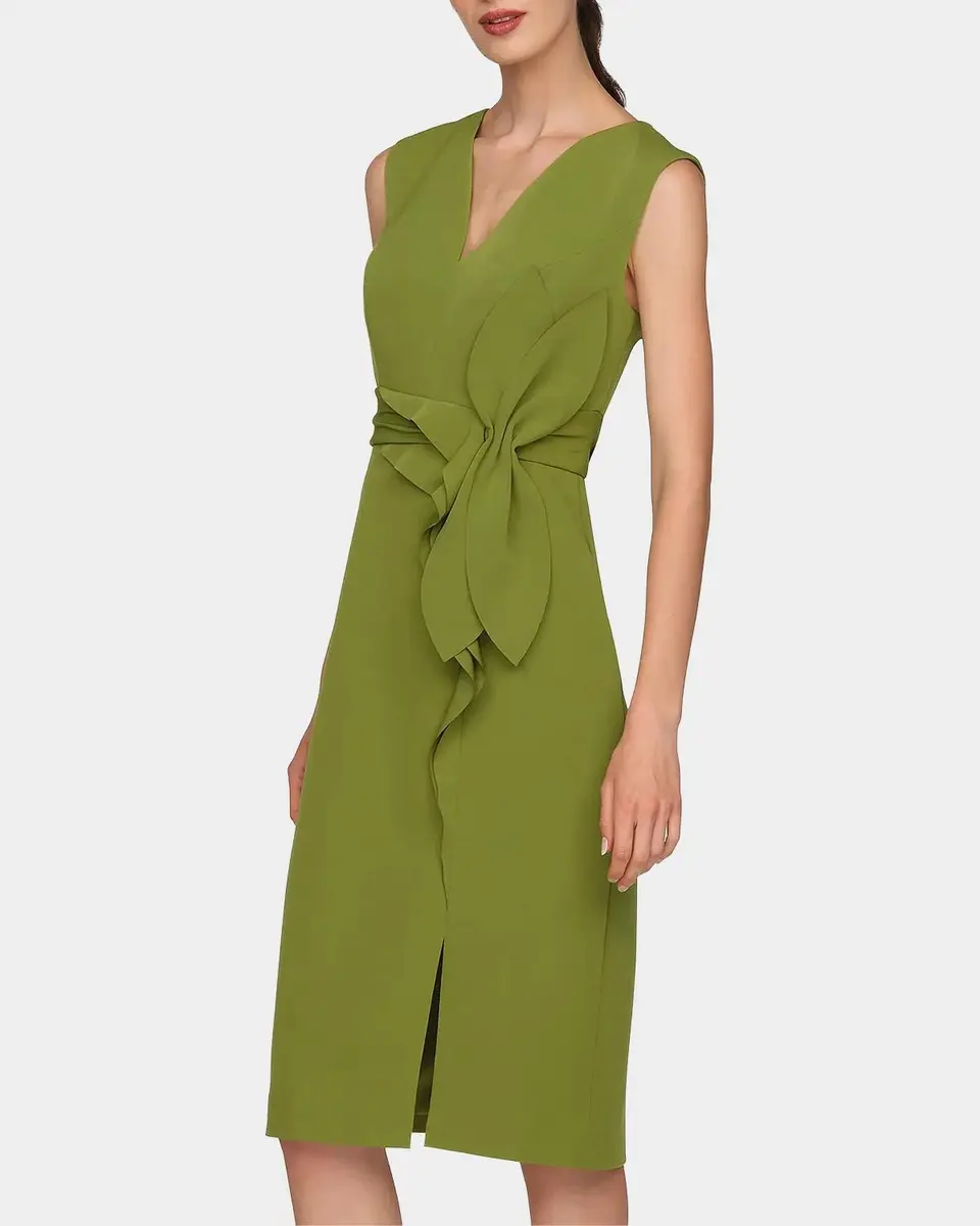 Kay Unger New York Maya Ruffle Midi Dress | Thumbnail 6