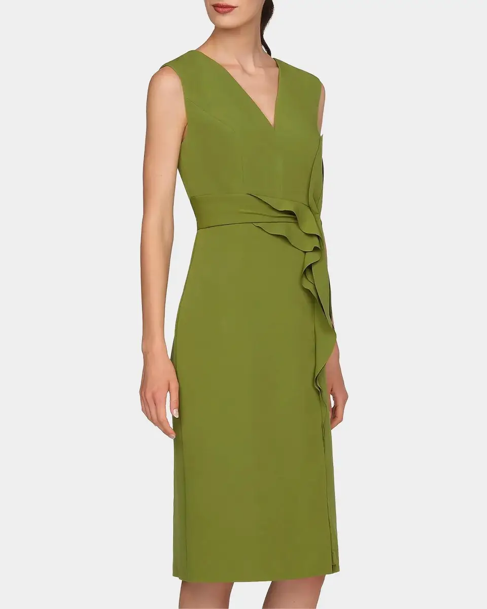Kay Unger New York Maya Ruffle Midi Dress | Thumbnail 7