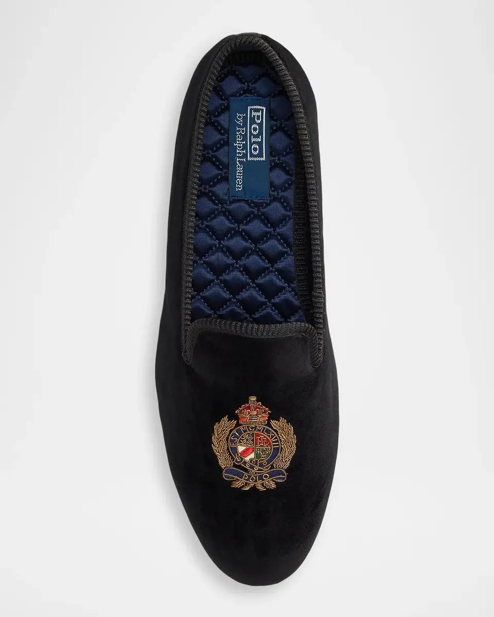 Polo Ralph Lauren Men's Paxton Logo-Patch Canvas Slippers | Thumbnail 3 Polo Ralph Lauren Men's Paxton Logo-Patch Canvas Slippers | Thumbnail 3