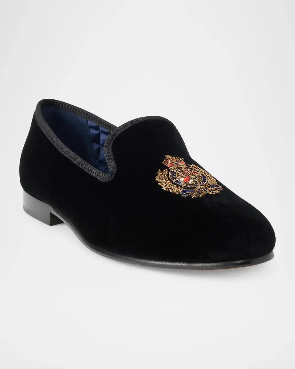 Polo Ralph Lauren Men's Paxton Logo-Patch Canvas Slippers | Thumbnail 4 Polo Ralph Lauren Men's Paxton Logo-Patch Canvas Slippers | Thumbnail 4