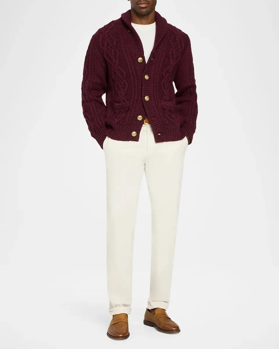 Brunello Cucinelli Men's Cashmere Cardigan | Thumbnail 2