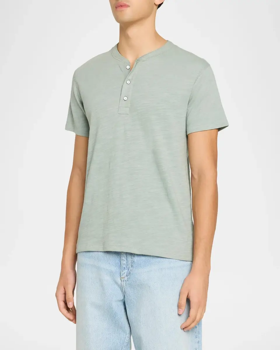 rag & bone Men's Slubbed Cotton Henley T-Shirt | Thumbnail 4 rag & bone Men's Slubbed Cotton Henley T-Shirt | Thumbnail 4