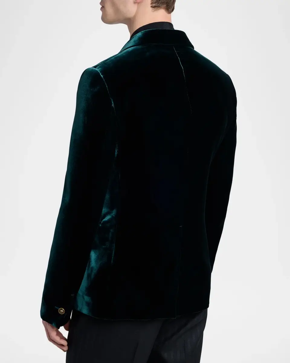 Versace Men's Peak Lapel Velvet Evening Jacket | Thumbnail 3