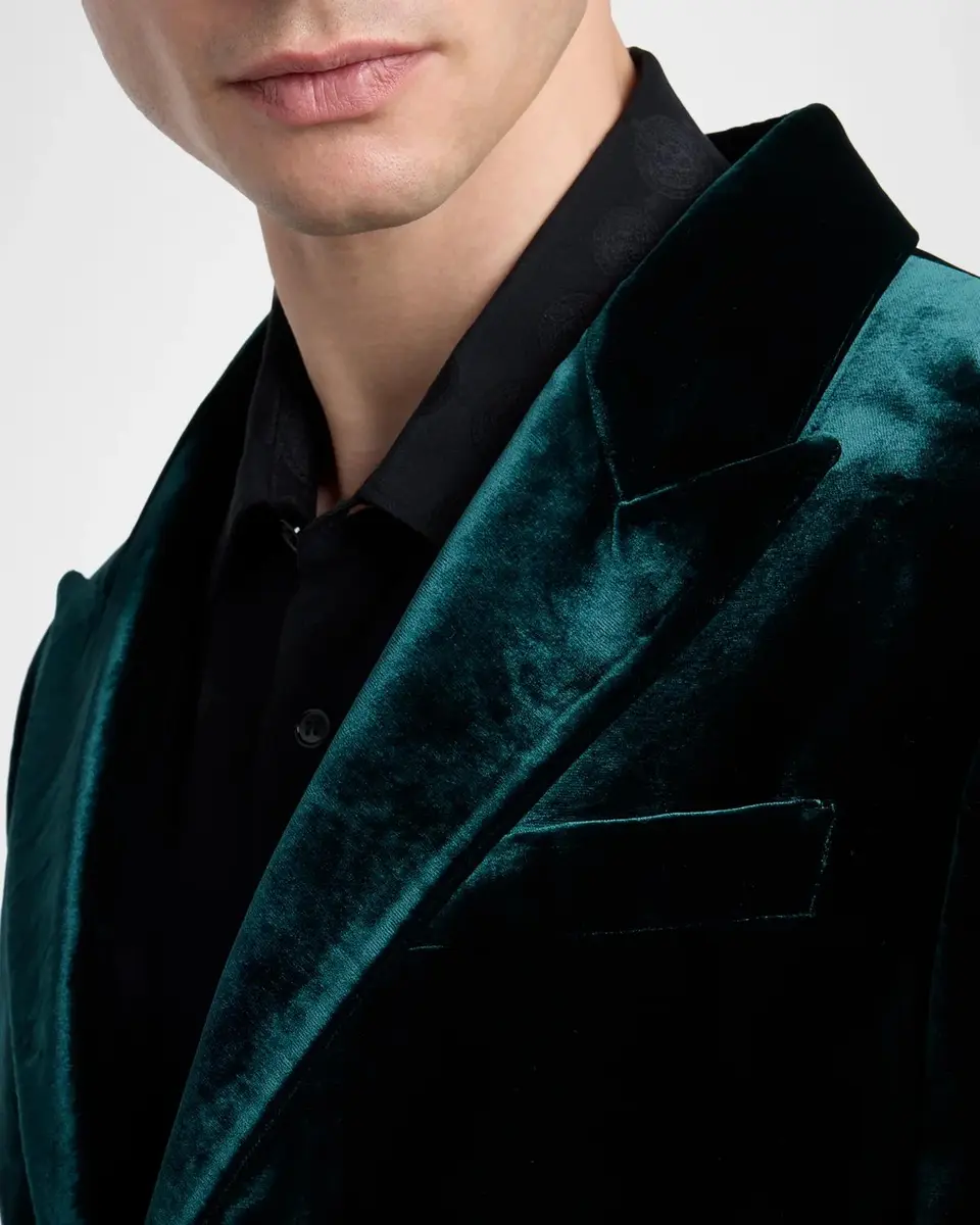 Versace Men's Peak Lapel Velvet Evening Jacket | Thumbnail 5