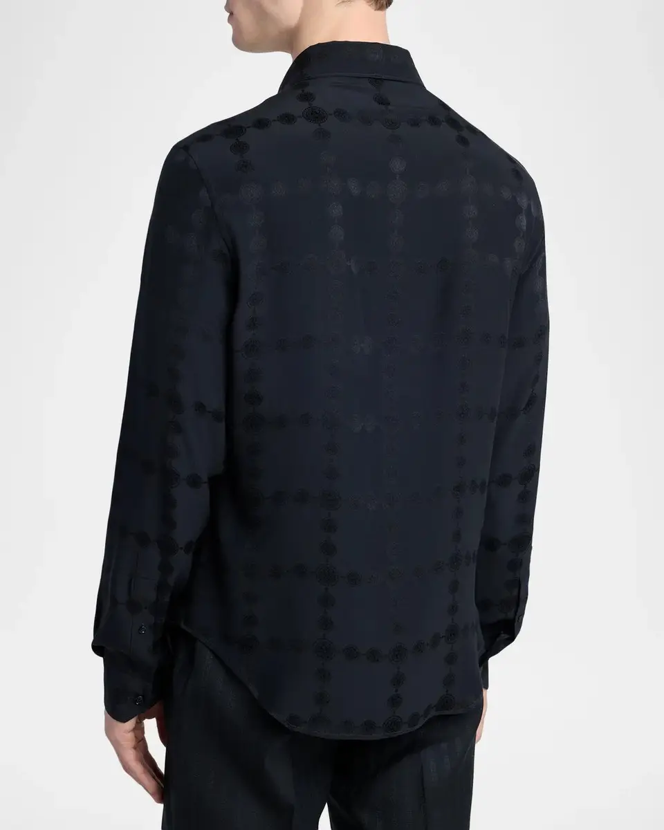Versace Vintage Medusa Silk Crepe Jacquard Shirt | Thumbnail 3
