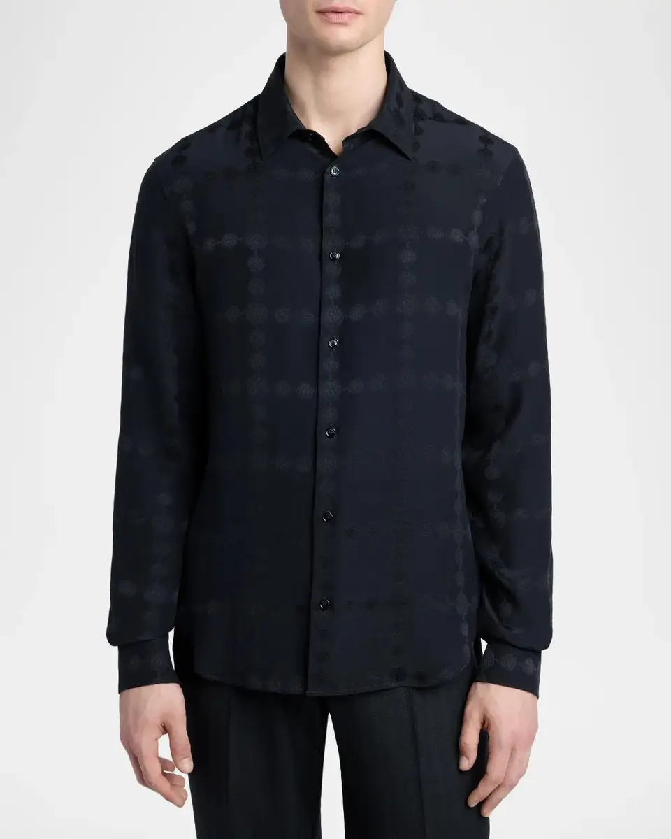 Versace Vintage Medusa Silk Crepe Jacquard Shirt | Thumbnail 4