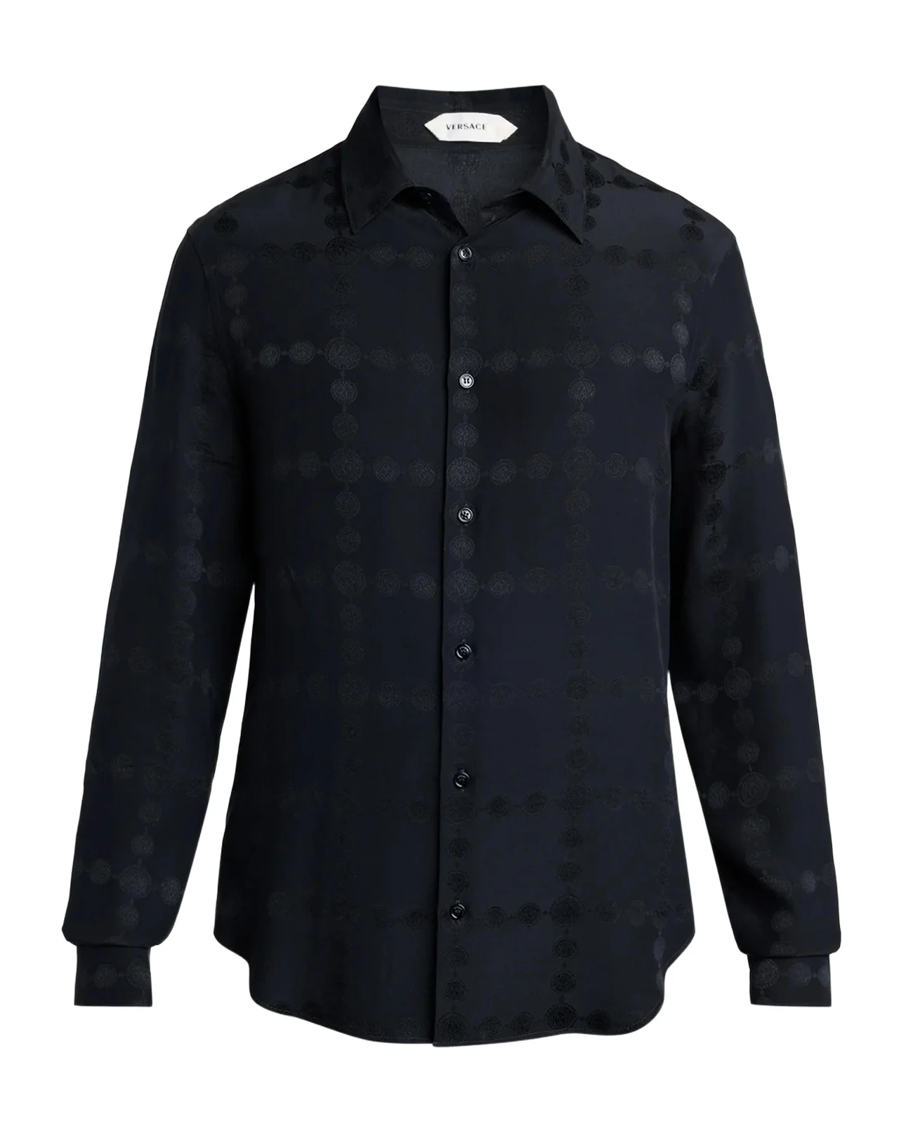 Vintage Medusa Silk Crepe Jacquard Shirt