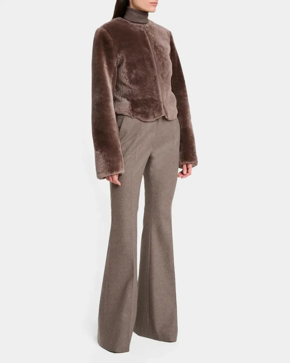 Gabriela Hearst Rhein Wool-Cashmere Flannel Flare Pants | Thumbnail 2