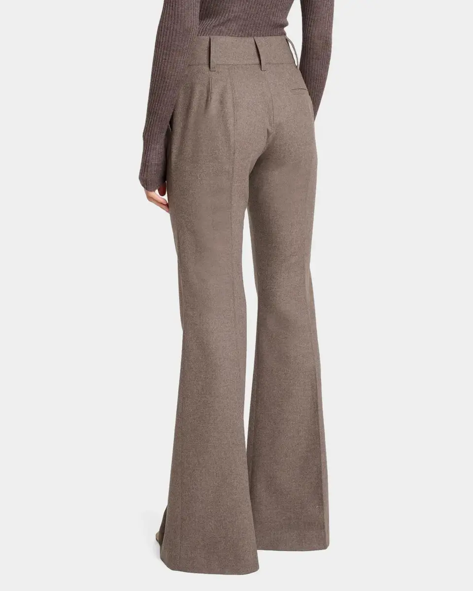 Gabriela Hearst Rhein Wool-Cashmere Flannel Flare Pants | Thumbnail 3