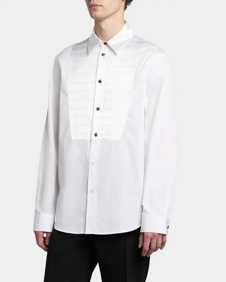 Versace Textured-Bib Cotton Shirt | Thumbnail 4 Versace Textured-Bib Cotton Shirt | Thumbnail 4