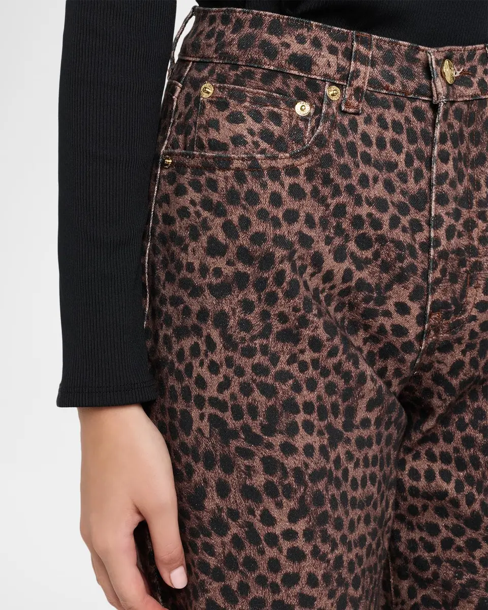 Generation Love Cobel Leopard Barrel-Leg Jeans | Thumbnail 5 Generation Love Cobel Leopard Barrel-Leg Jeans | Thumbnail 5