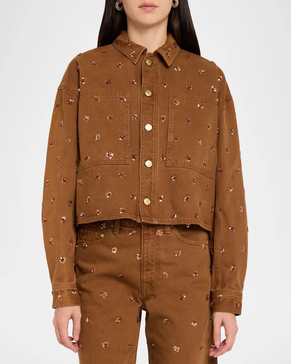 Ulla Johnson The Bobbi Embellished Denim Jacket | Thumbnail 4