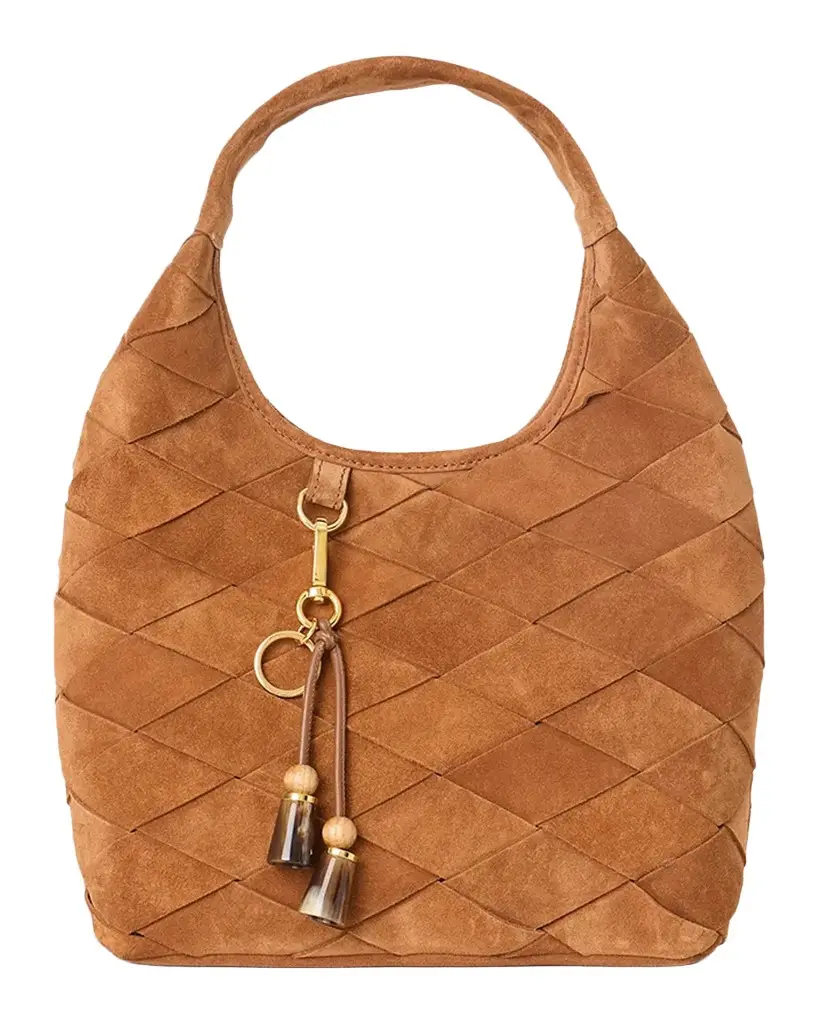 BTB Los Angeles Felix Woven Suede Hobo Bag