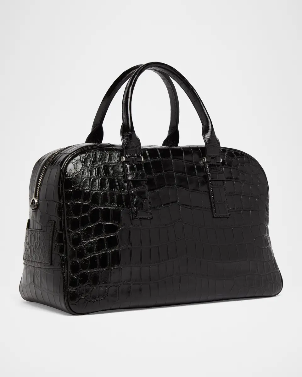 Tom Ford Men's Croc-Embossed Leather Top Handle Bag | Thumbnail 3 Tom Ford Men's Croc-Embossed Leather Top Handle Bag | Thumbnail 3