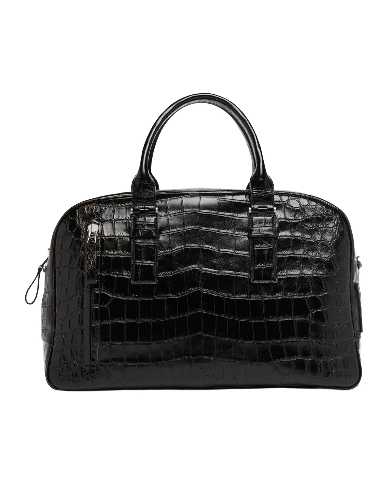 Tom Ford Men's Croc-Embossed Leather Top Handle Bag