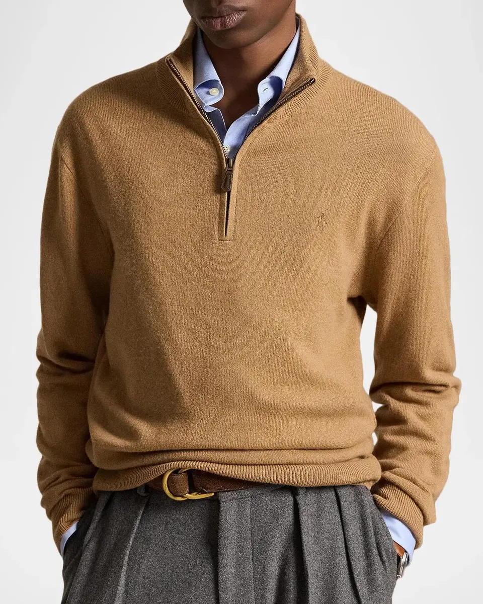 Polo Ralph Lauren Logo Wool Quarter-Zip Sweater | Thumbnail 4
