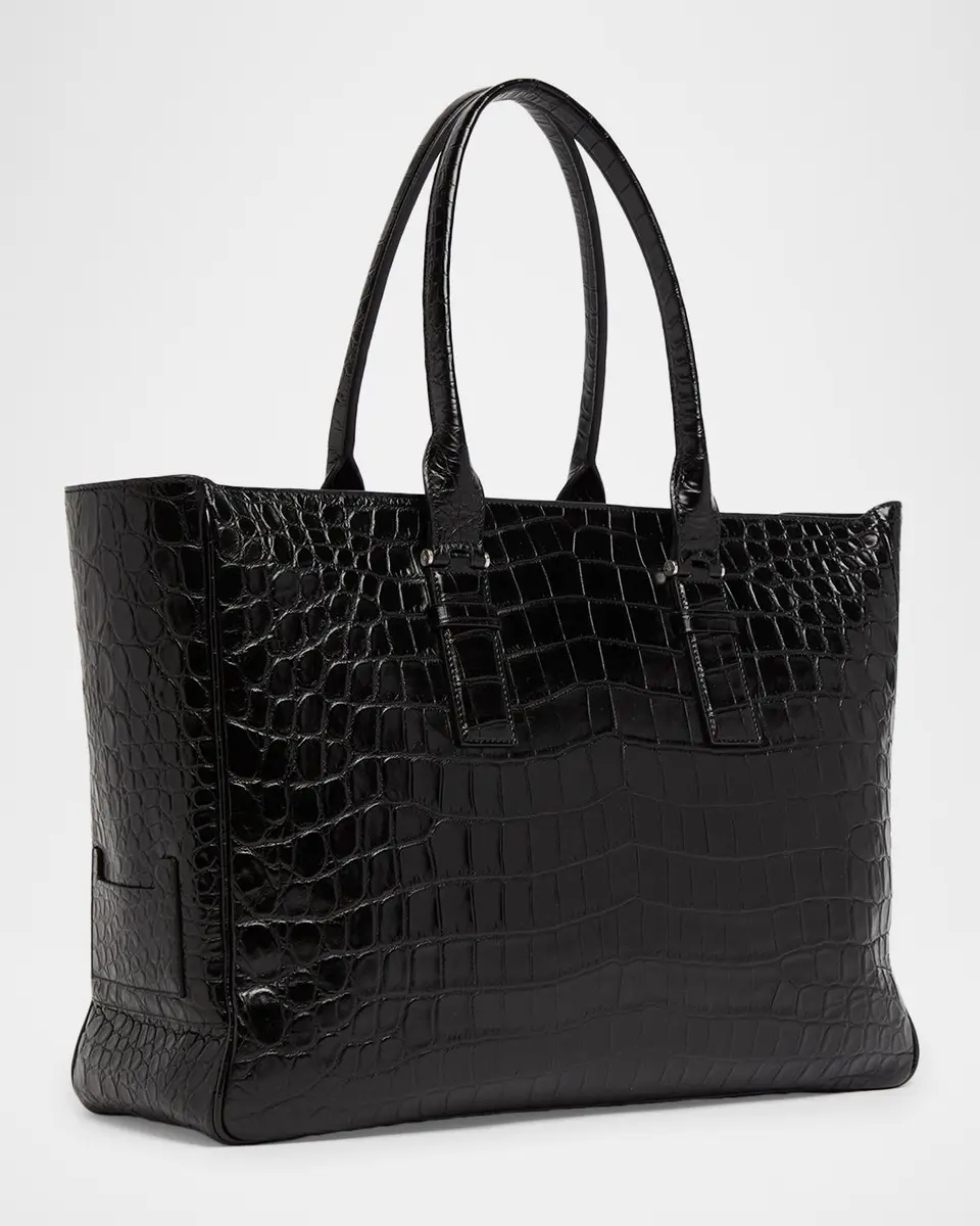 Tom Ford Men's Croc-Embossed Leather Tote Bag | Thumbnail 3 Tom Ford Men's Croc-Embossed Leather Tote Bag | Thumbnail 3