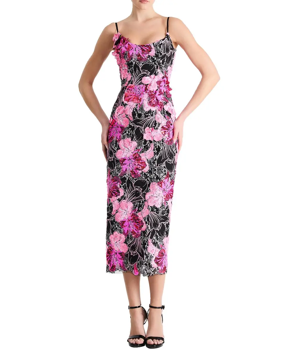 HELSI Emilia Sequin Floral Bodycon Midi Dress | Thumbnail 6 HELSI Emilia Sequin Floral Bodycon Midi Dress | Thumbnail 6